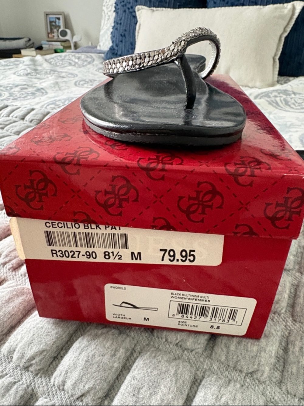 GUESS Black Rhinestone Sandals - Picture 4 of 4